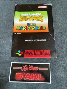 ₪PAS DE JEU₪ Notice Super Mario All-Stars + Mario World ESP Super Nintendo SNES - Photo 1/6