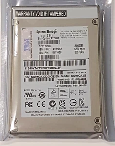 200 GB SAS IBM System Storage 81Y9903 SG9XCA2G SSD 2.5 " Internal Hard Drive New - Picture 1 of 1
