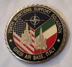 704TH Munitions Support Squadron Ghedi AB Italy Commander NATO Challenge Coin - Picture 1 of 4