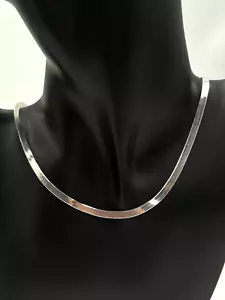 STERLING SILVER 925 TRUTH 16" HERRINGBONE CHAIN NECKLACE 3.5 mm wide 5.8g - Picture 1 of 8