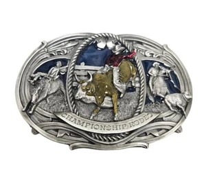 Championship Rodeo Cowboy Showman HUGE LARGE! Vintage 86 Bergamot Belt Buckle - Picture 1 of 8
