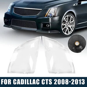 For Cadillac CTS 2008-2013 Pair Front Headlight Lens Replacement Cover + Sealant - Foto 1 di 12