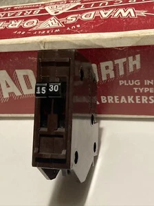 WADSWORTH  B1530 A1530 TWIN BREAKER 1-POLE 15A & 1- POLE 30A WA1530 New!!! - Picture 1 of 13