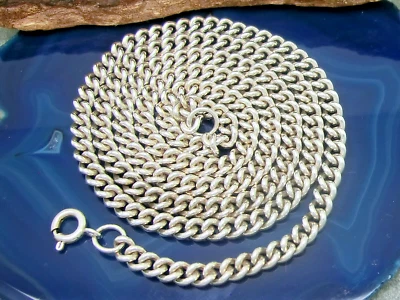 Collana Argento 925 Sterling Catena Lunghezza 55 CM a Maglie 22g - Immagine 1 di 3