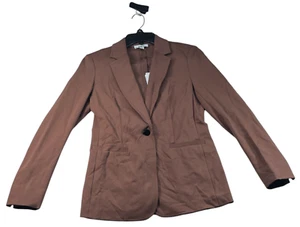 Bar III Blazer Coat Womens size XS Brown 2 Pockets Business Career Stretch NWOT - Picture 1 of 8