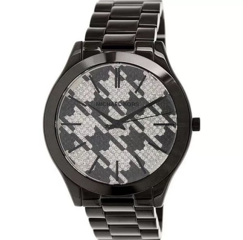 Michael Kors MK3326 Orologio da Donna Houndstooth 5 bancomat Acciaio Inox