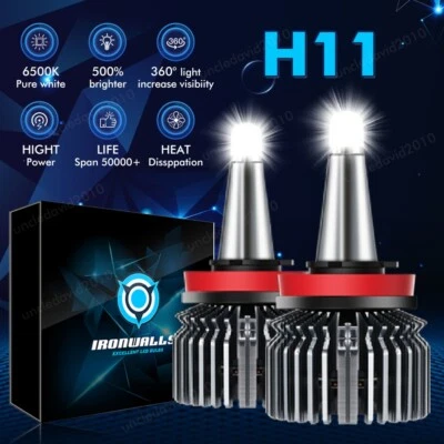 8-Sides H11 LED Headlight Kit Low Beam Bulbs Super Bright White 2500000LM 6500K - Image 1 of 4
