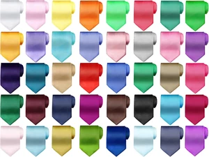 40 Pieces Men'S Solid Ties Pure Color Ties Set Classic Men Formal Business Neckt - Picture 1 of 12