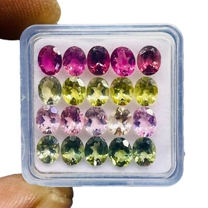 VVS 20 Pcs Natural Tourmaline 5x4mm Oval Cut Loose Untreated Gemstones 6.98 Cts - Picture 1 of 8