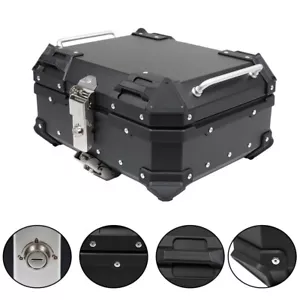 22L Black Motorcycle Trunk Top Case Waterproof Tour Tail Box Luggage Storage - Picture 1 of 24