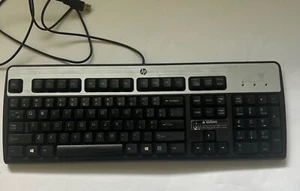 HP KU-0316 Black & Silver USB Keyboard (434821-007) - Picture 1 of 2
