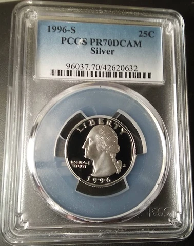 1996-S S25C WASHINGTON-QUARTER PCGS SILVER-PROOF PR-70-DCAM LOW-POP HIGH-GRADES Cover