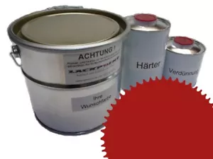 7 Liter Set 2K Autolack RAL 3002 Karminrot Glanz UNI kein Klarlack neu ! - Bild 1 von 1