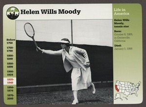 Helen Wills Moody Tennis  Story of America History Card Life