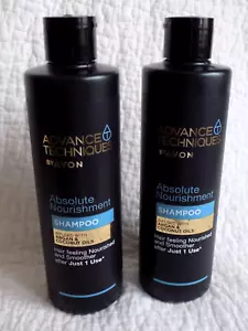 AVON 2 x ADVANCE TECHNIQUES ~ ABSOLUTE NOURISHMENT ARGAN OIL SHAMPOOS 250ml each - Picture 1 of 5