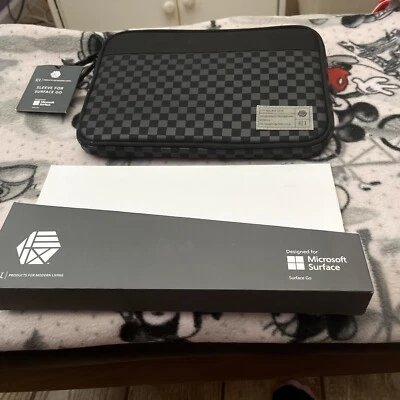 Funda HEX Mona para Microsoft Surface Go Negra - A Cuadros - NUEVA con Etiquetas Foto 1 de 4