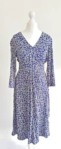 Women's, Seasalt, Quinn Dress, UK 10, EU 38, Blue/White, Midi, Belted, Jersey - Picture 1 of 9