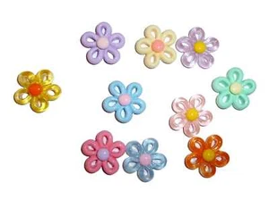 10 Cuerdas Flor Resina Cabujón Flatbacks, Botones, Pulgarrilleras Imanes - Imagen 1 de 3