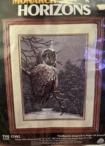 Vintage 1985 Monarch Horizons Needlepoint Kit - The Owl #T1359 New! - Picture 1 of 3