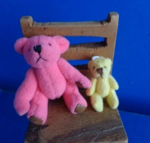PAR DE OSOS DE PELUCHE EN MINIATURA - APARECEN ORIGINALES HECHOS A MANO - Imagen 1 de 5