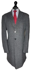 JAEGER LUXURY DESIGNER TWEED OVERCOAT WOOL BLEND KNEE-LENGTH: X LARGE - Picture 1 of 11