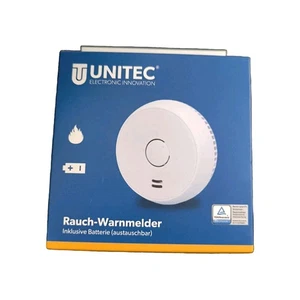 UNITEC Rauchwarnmelder Rauchmelder weiß fotoelektronisch inkl. Batterie - Bild 1 von 2