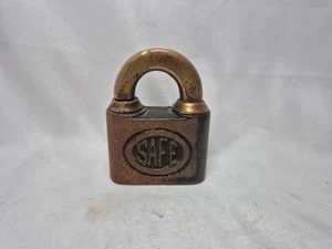 Antique Vintage SAFE Brass Padlock !!! - Picture 1 of 4
