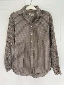 Men’s Aquascutum Vintage Check Casual Long Sleeve Shirt Size S (W 12) Pit 18” - Picture 1 of 7