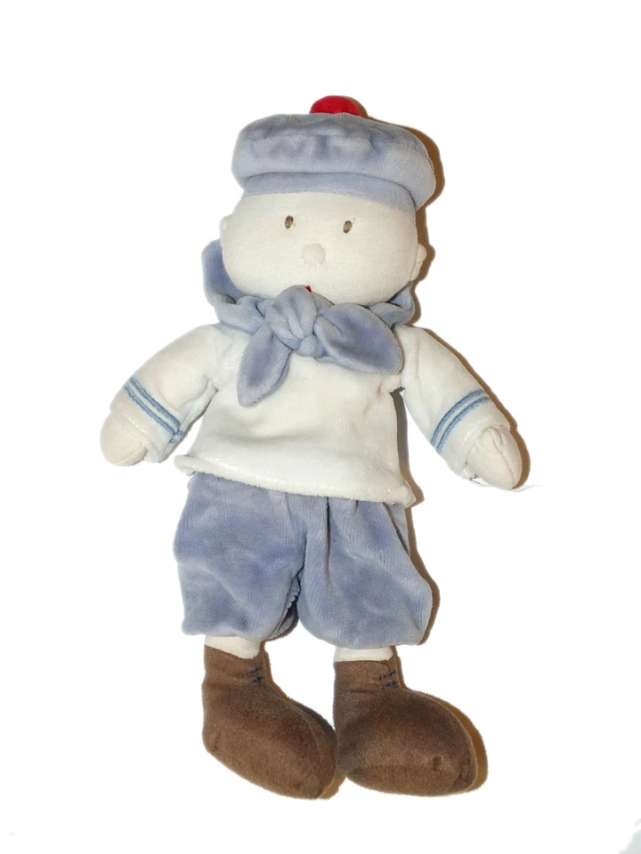 Doudou Marin blanc bleu 26 cm Jacadi - Photo 1/1