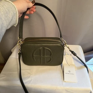 Anine Bing Lili Crossbody Schultertasche Grün Pebbled Leder Handtasche Neu mit Etikett - Bild 1 von 21