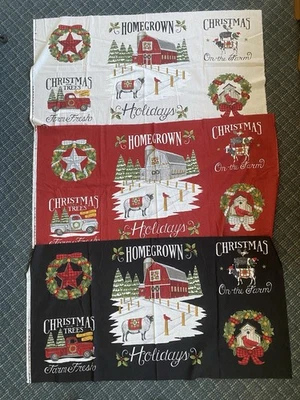 NEW Lot Of 3 23” X44” Homegrown Holidays Xmas Panels Deb Strain For MODA   - Image 1 of 4