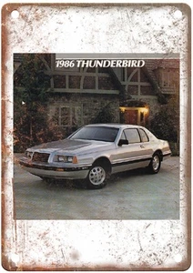 1986 Ford Thunderbird Vintage Auto Ad Retro Look Metal Sign AN3057 - Picture 1 of 2
