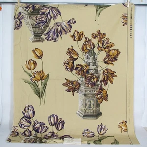 Schumacher Fabric Samples 2 Cotton Tulips Floral NWT B2G2 FREE IN FABRICS - Picture 1 of 3