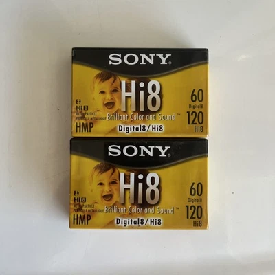 Sony 8mm Digital8 Hi8 Blank Tape 60/120 Minutes HMP Video Cassette Lot of 2 - Image 1 of 3