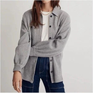 Camisa Chaqueta Madewell Doble Cara Mujer Pequeña Gris Relajada Informal Ropa de Hombre - Imagen 1 de 9