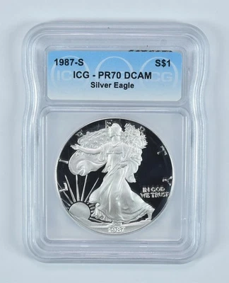 1987-S American Silver Eagle PR70 DCAM ICG *2225 - Image 1 of 4