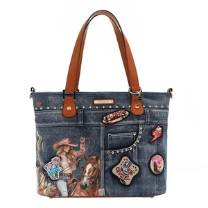 BOLSO SHOPPER NICOLE LEE SOFIA MONTANA DENIM - Imagen 1 de 11