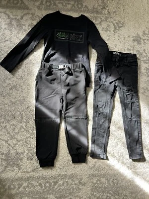 Мальчики зимний наряд размер 6 джинсы, молнии колена брюки, Net дизайн Топ, модный - Изображение 1 из 4