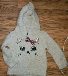 Mädchen 6x Miss Chievous Rosa Polyester Katze Muster Pullover Hoodie Pailletten - Bild 1 von 5
