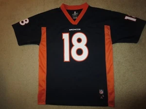 Peyton Manning #18 Denver Broncos Super Bowl NFL Jersey Youth L 14-16 LG - Picture 1 of 3