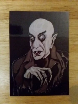[[[ Nosferatu, Vampire,  Horror, Original Art Sketch Card Print! ]]] - Image 1 of 2