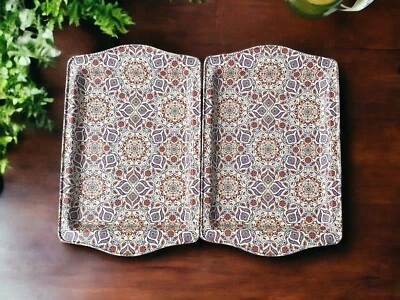 2 Small Metal Trays Turkish Serving Coffee/Tea Tray, Perfect Housewarming Gift - Image 1 of 4