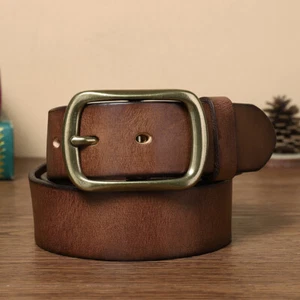 Cinturones de cuero de vaca genuino para hombre cinturón causal para hombre cinturón de vestir clásico para hombre - Imagen 1 de 12