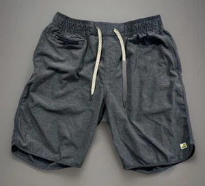 VUORI Mens V Cycled Board Short Sz M Blue Pinstripe Drawstring Swim Unlined 8” - Picture 1 of 19