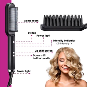 Mains Powered Electric Hair Straightener Comb - GREEN - Picture 1 of 1