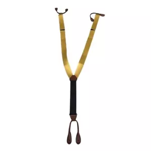Tirantes ajustables Boston Traders vintage de cuero amarillo con espalda en Y - Imagen 1 de 4