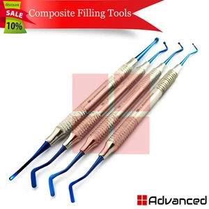  Espátula de relleno de amalgama dental azul titanio instrumentos de colocación compuestos CE - Imagen 1 de 5