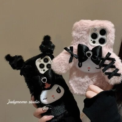 Funda de felpa de dibujos animados Kuromi My Melody para iPhone 11/12/13/14/15/16 Pro Max niña Foto 1 de 4