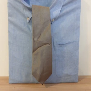 Twill Tie Mens Gray Solid Woven Necktie Formal Wedding Simple Suit Dress ROCHI - Picture 1 of 10