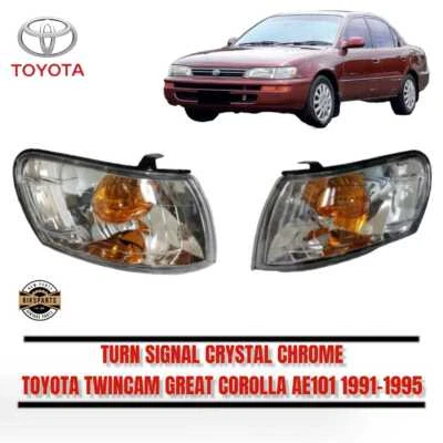 Par de luces de señalización de esquina delanteras cristal cromado Toyota Corolla AE100 AE101 E100 Foto 1 de 4